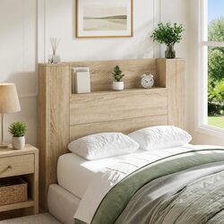 Storage Headboard with Integrated LED Lights and Dimensions