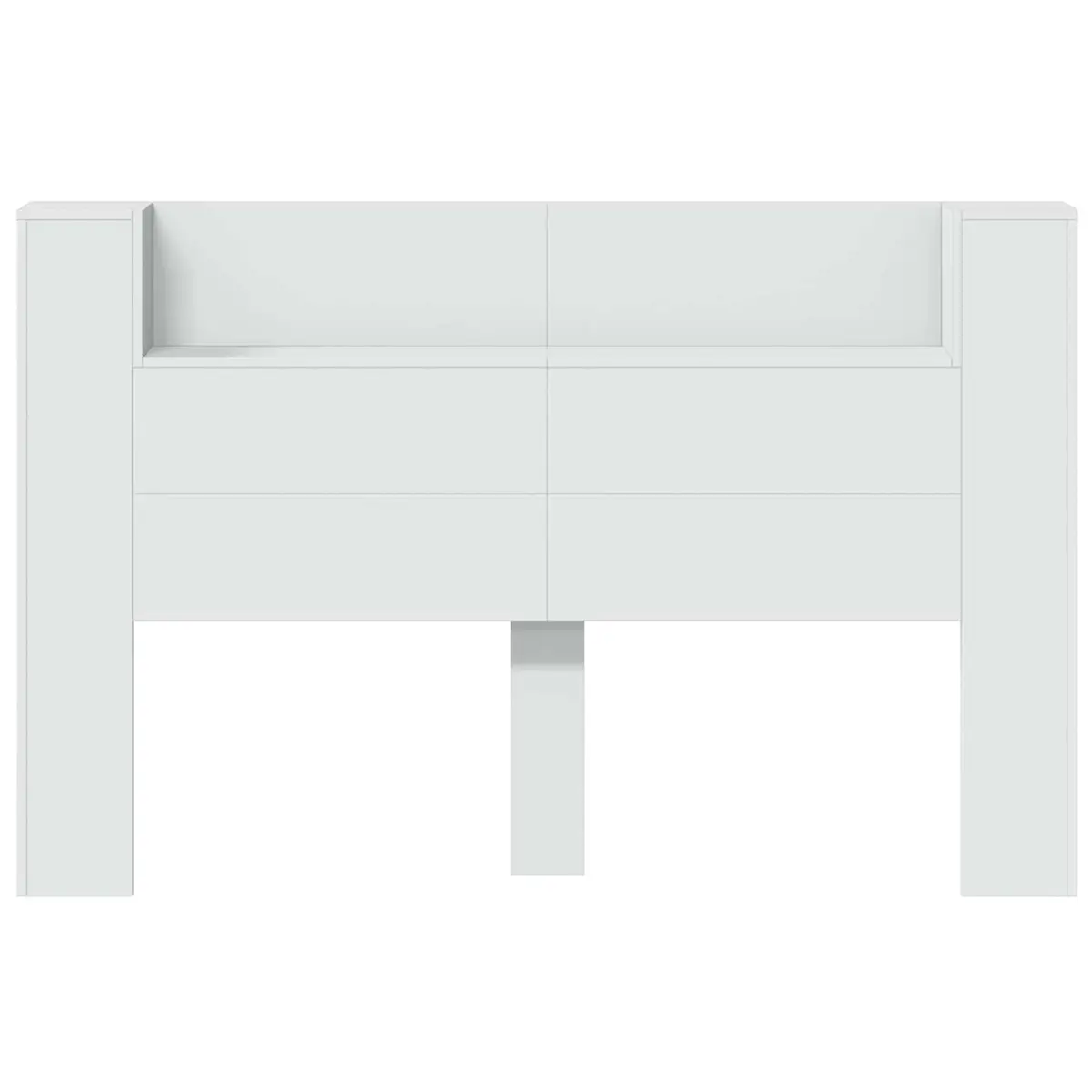 Storage Headboard with RGB LED Lights for Bedroom White Engineered Wood