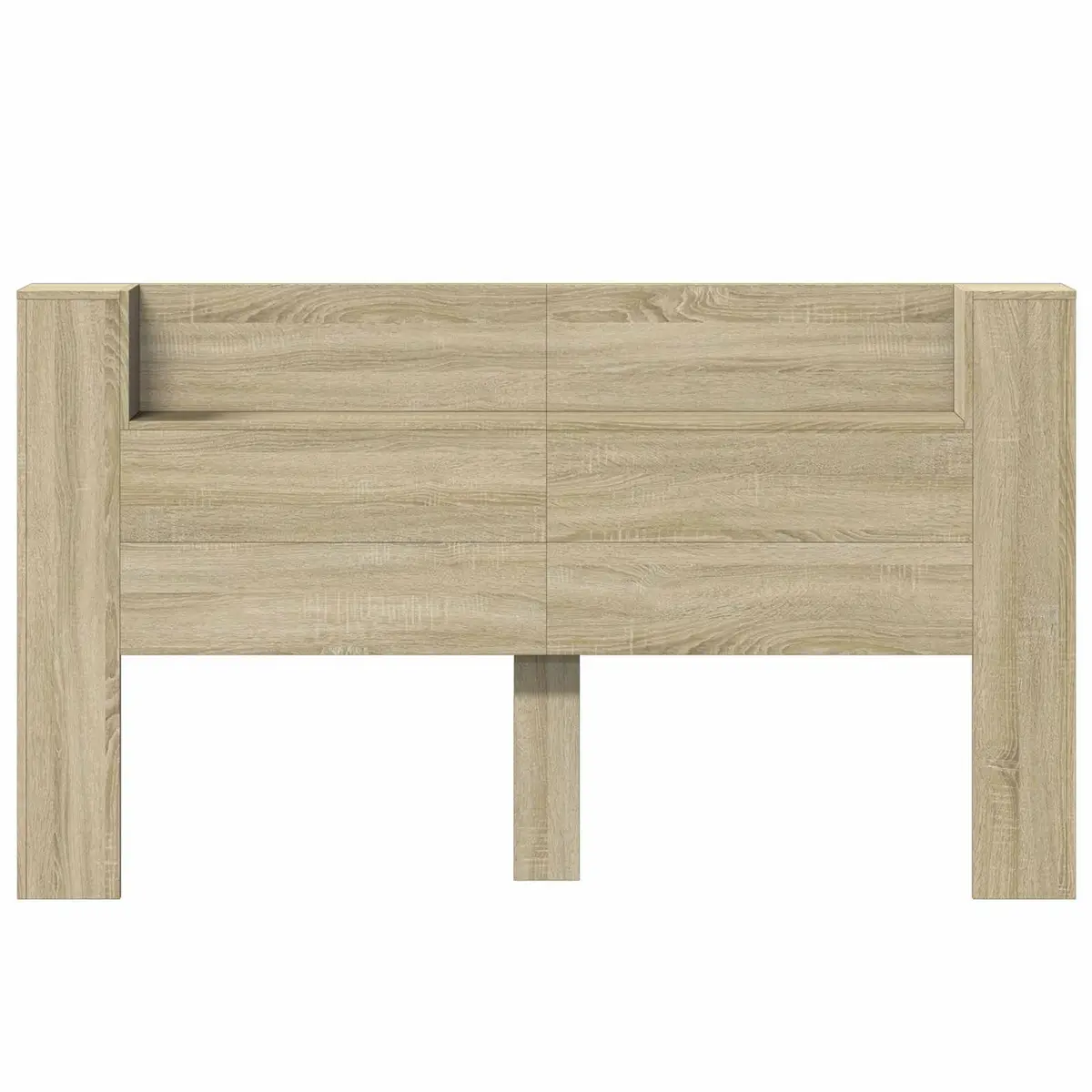 Brown Storage Headboard with LED Lighting