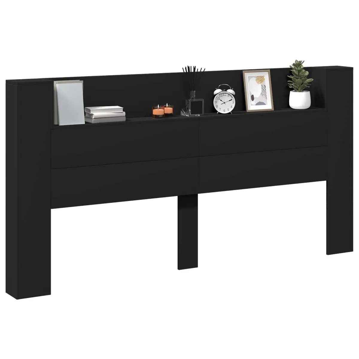 RGB LED Storage Headboard in Black