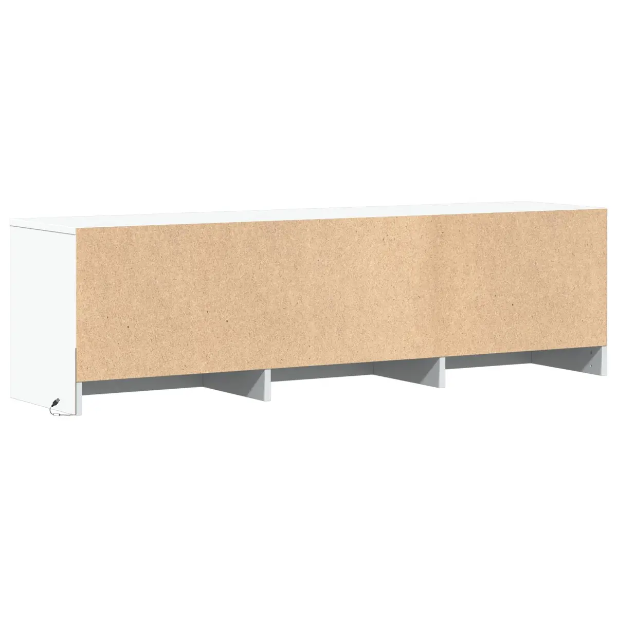 TV Cabinet with LED Lights for Lounge White Engineered Wood Storage Unit 140 x 34 x 40 cm