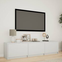 TV Cabinet Dimensions: 165 x 34 x 40 cm, White Finish