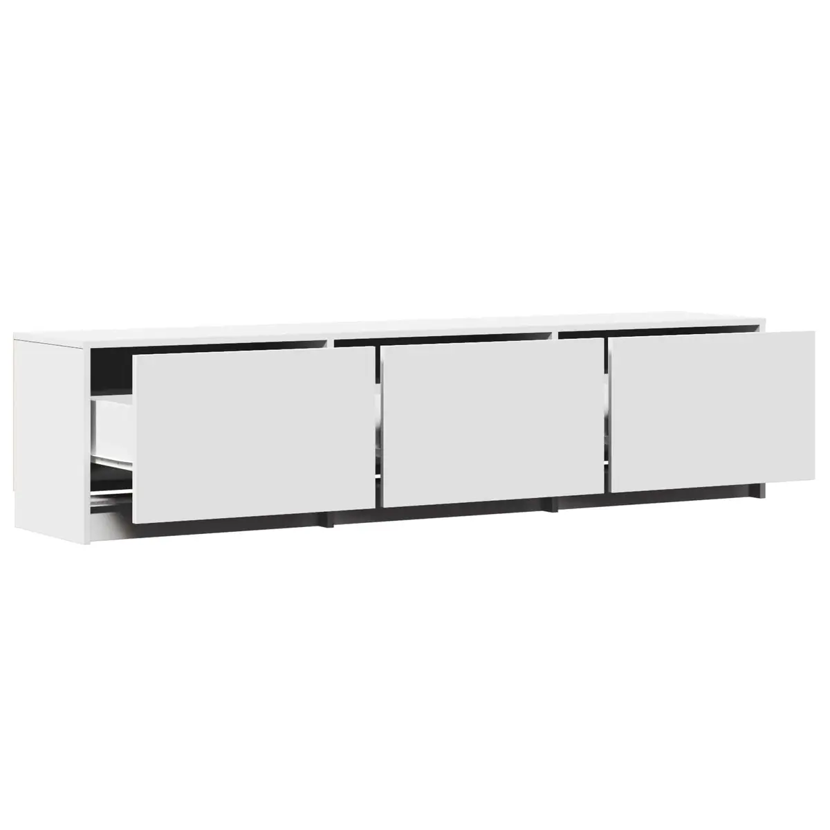 TV Cabinet with LED Lights for Lounge 165cm White Storage Unit
