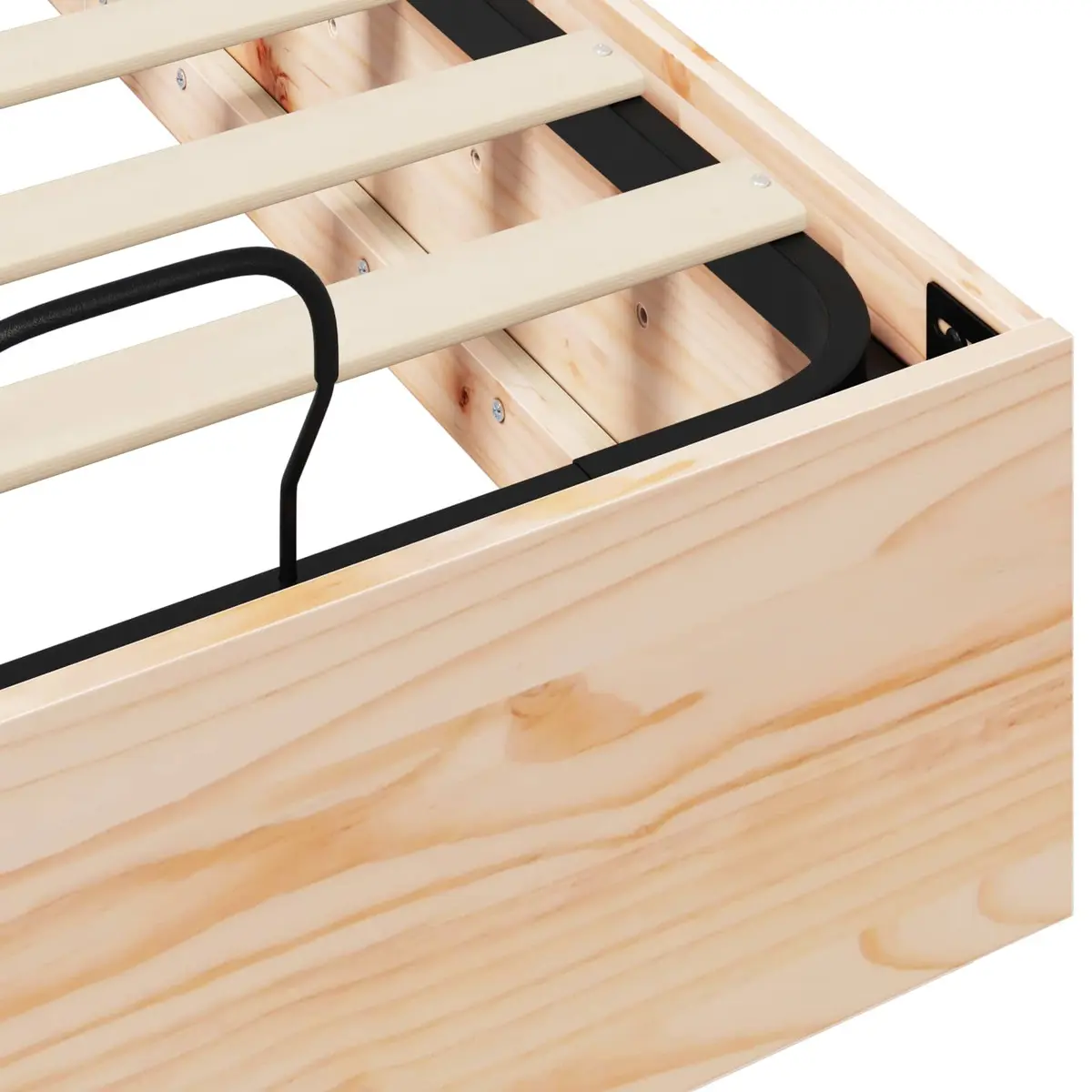 Ottoman Storage Bed Frame Solid Pine Wood Single Double Queen King Size Bedroom