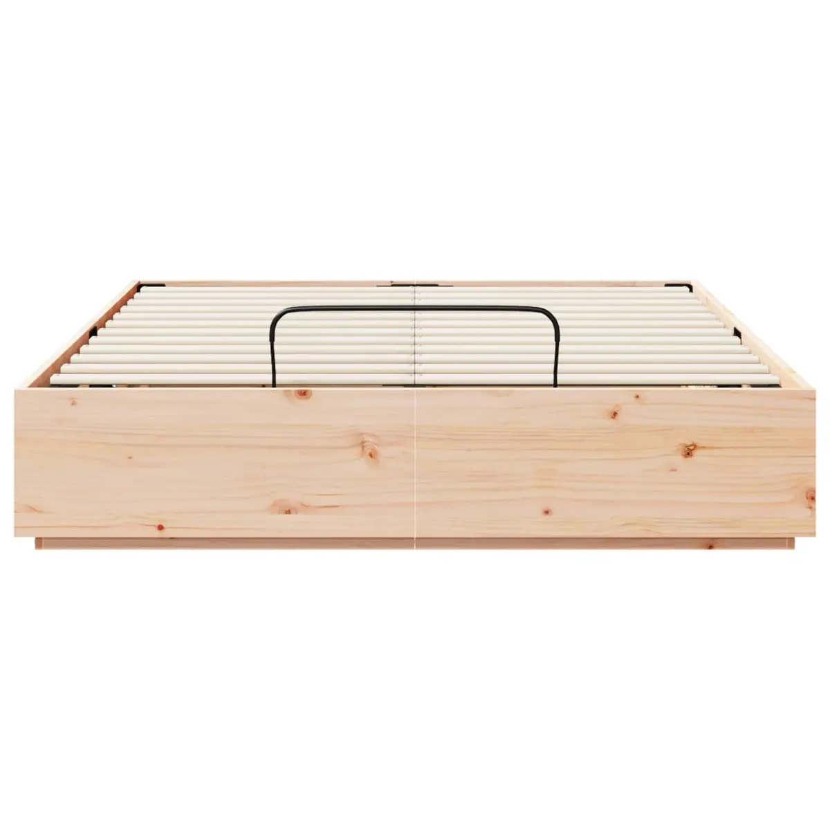 Ottoman Bed Frame with Storage Solid Pine Wood Natural 135 x 190 cm