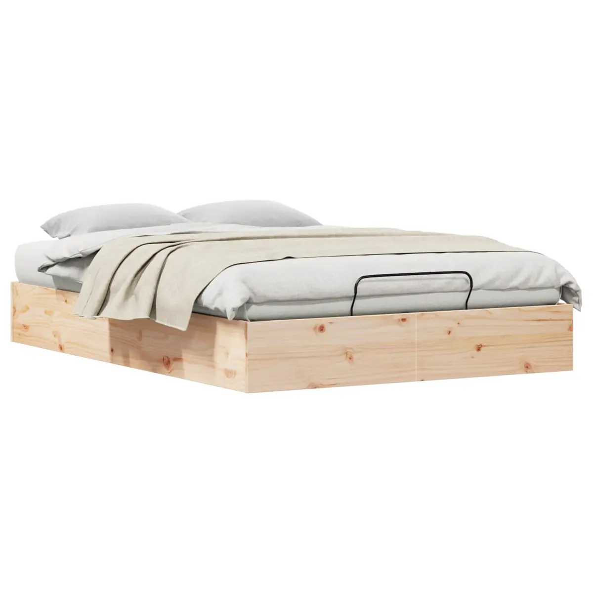 Ottoman Storage Bed Frame 135 x 190 cm in Solid Pine
