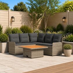 Specifications of 4-Piece Outdoor Lounge Set with Cushions