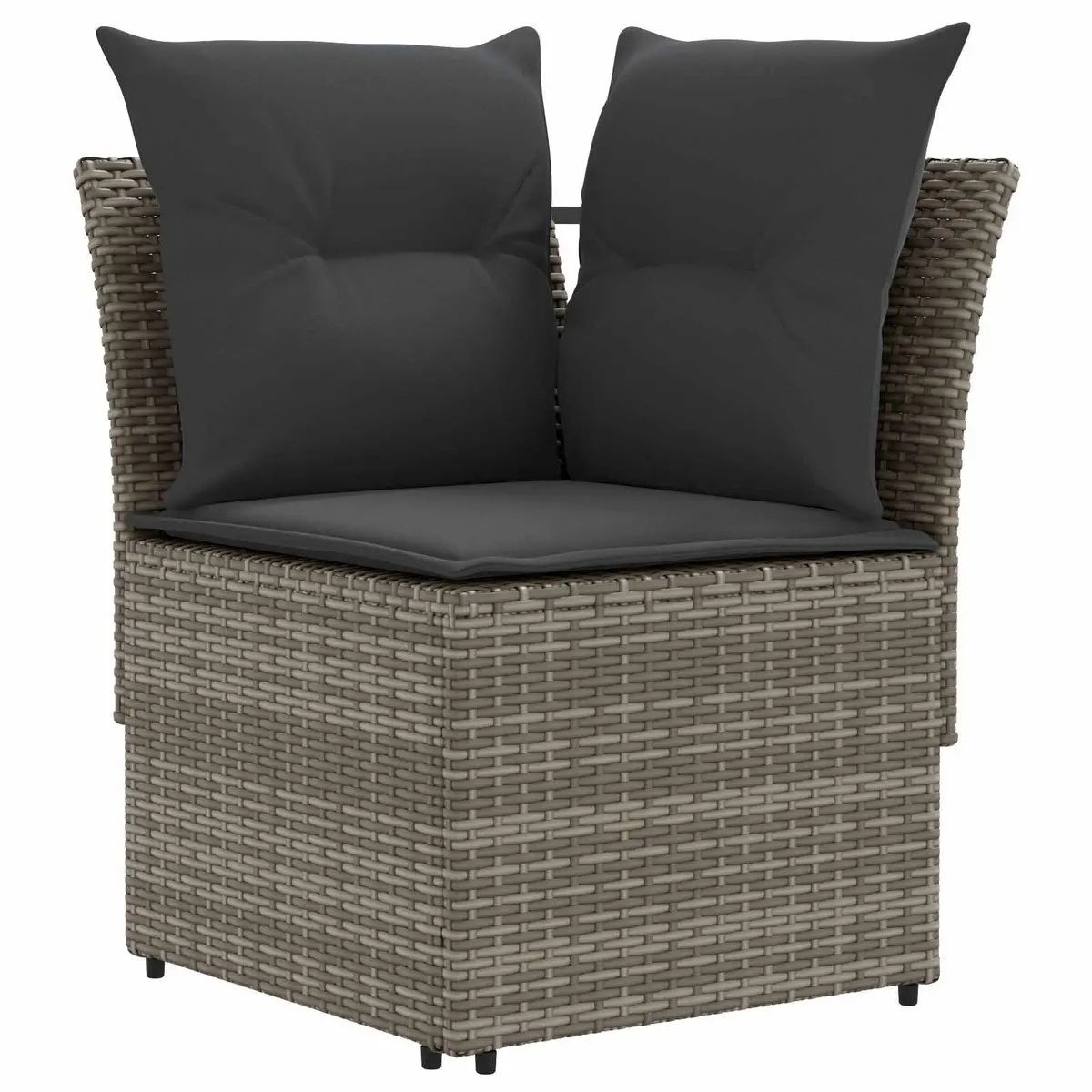 Outdoor Furniture Set Patio Lounge Sofa with Cushions Grey Rattan 4 Piece