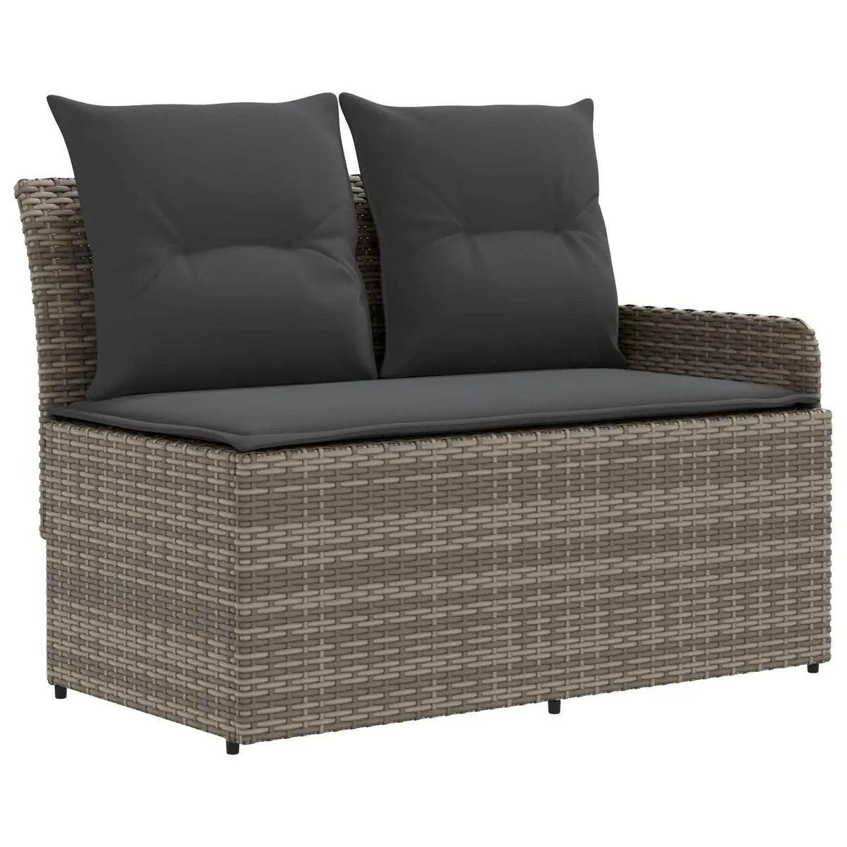 Outdoor Furniture Set Patio Lounge Sofa with Cushions Grey Rattan 4 Piece