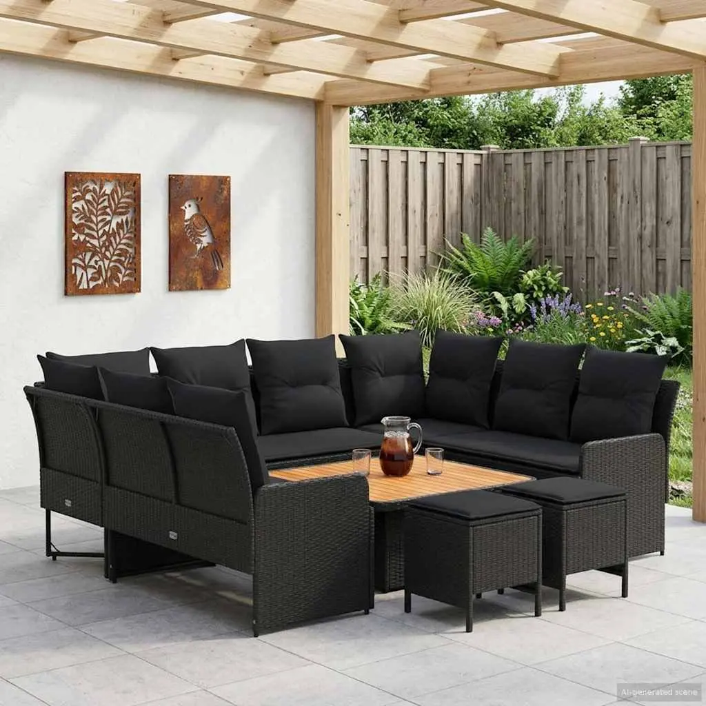 Outdoor Furniture Set 8 Piece Patio Lounge Sofa with Cushions Rattan Garden