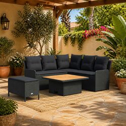 Specifications of 5 Piece Black Rattan Furniture Set