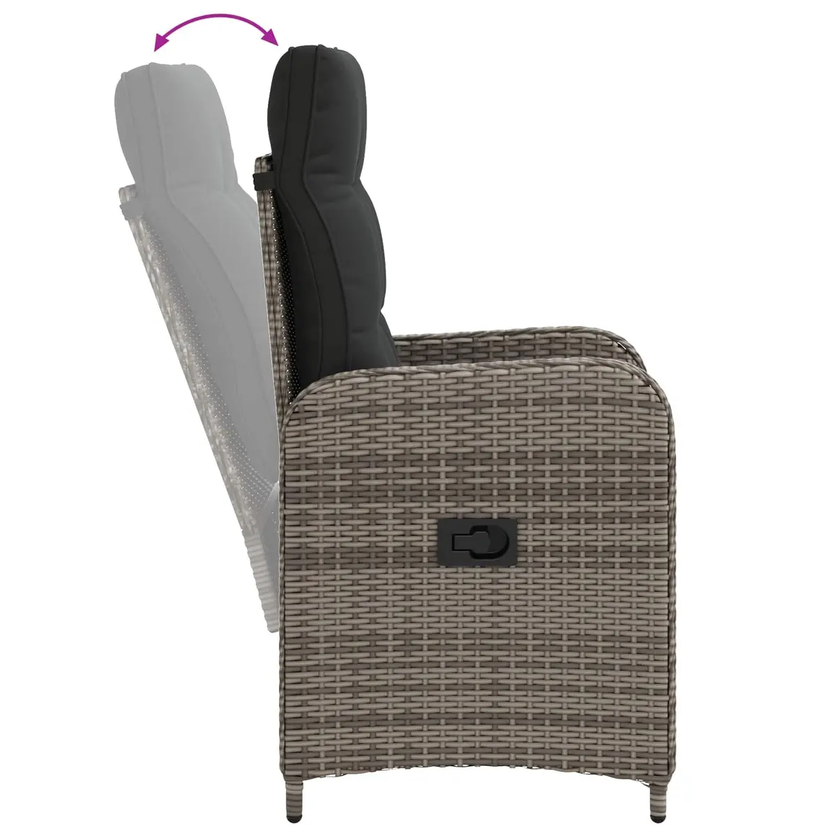 Outdoor Dining Set 3 Pieces Grey Furniture Patio Table Chairs Garden Seating