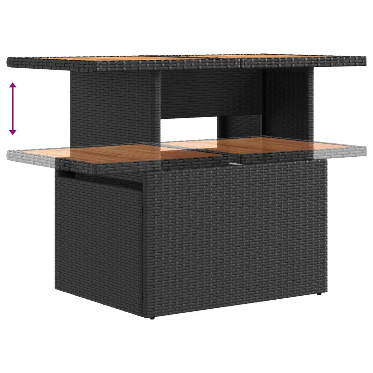 3-Piece Outdoor Dining Set in Black
