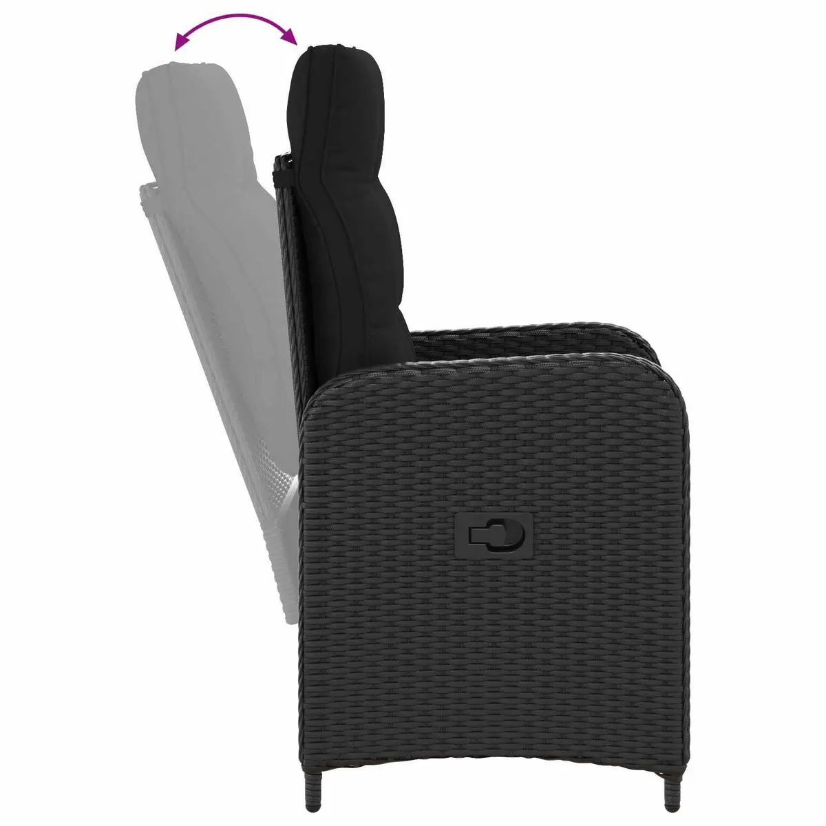 3 Piece Black Outdoor Sofa Table Set