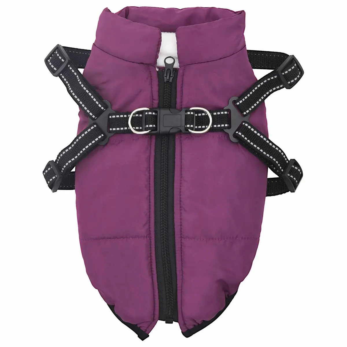 Dog Coat Outdoor L28 Purple Fleece Polyester Waterproof Windproof Adjustable