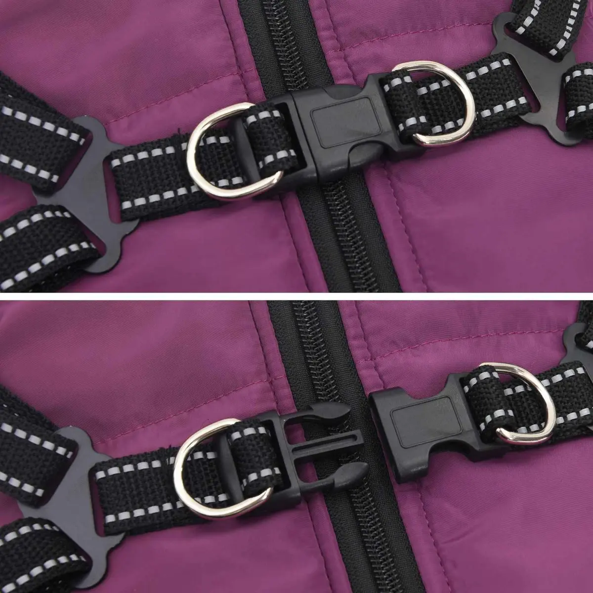 Dog Coat Outdoor L28 Purple Fleece Polyester Waterproof Windproof Adjustable