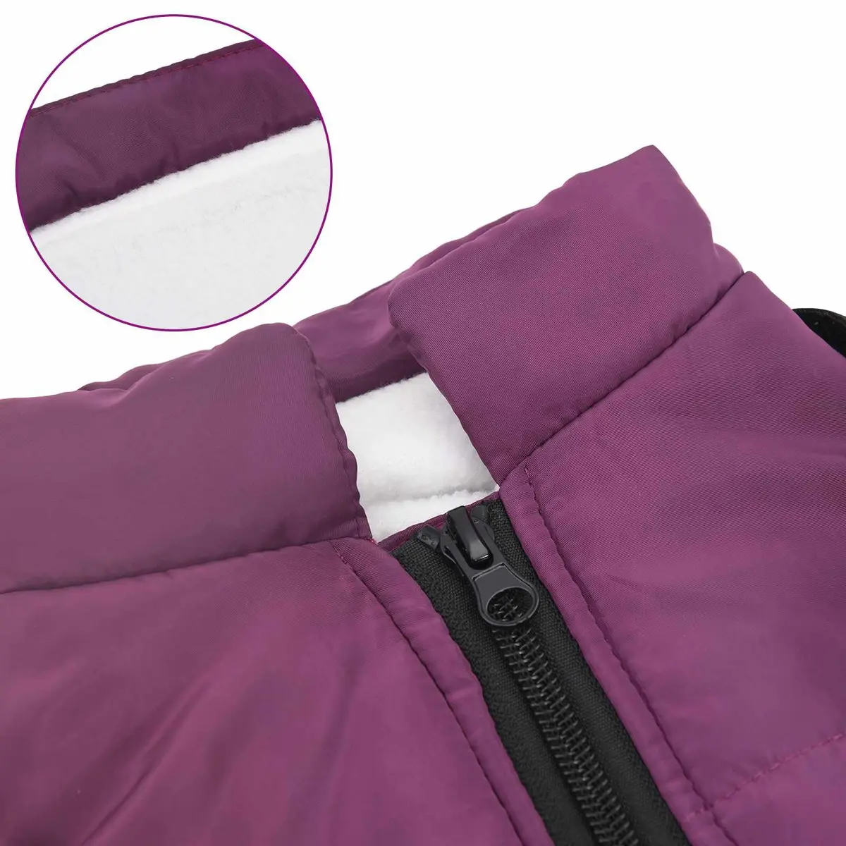 Dog Coat Outdoor L28 Purple Fleece Polyester Waterproof Windproof Adjustable