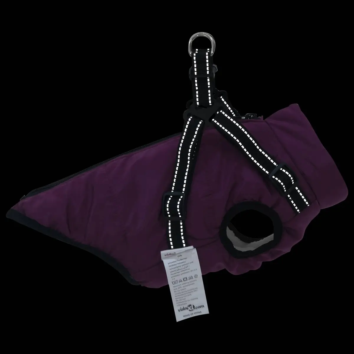 Dog Coat Outdoor L28 Purple Fleece Polyester Waterproof Windproof Adjustable