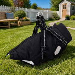 Specifications of Black L28 Dog Coat: Fleece & Polyester