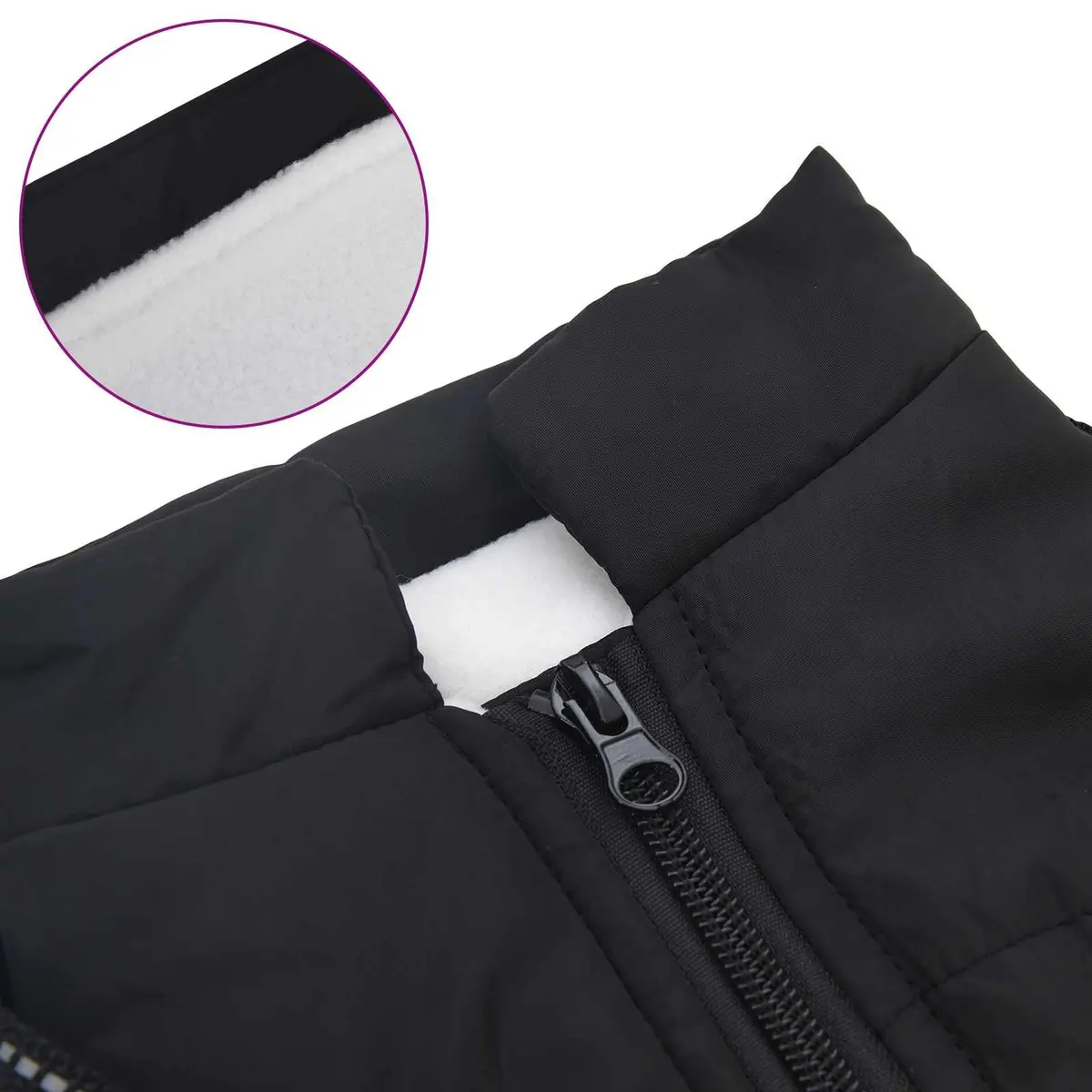 Dog Coat Outdoor L40 Black Fleece Polyester Water-Resistant Windproof