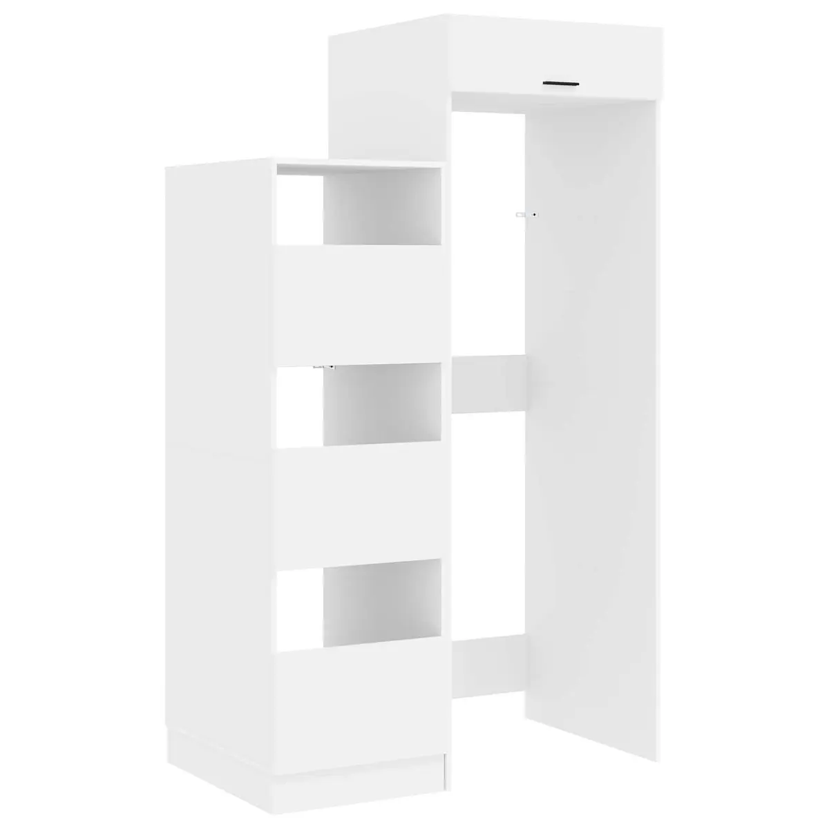 Laundry Cabinet Set 2 Piece White Storage Washing Machine Utility Room Furniture