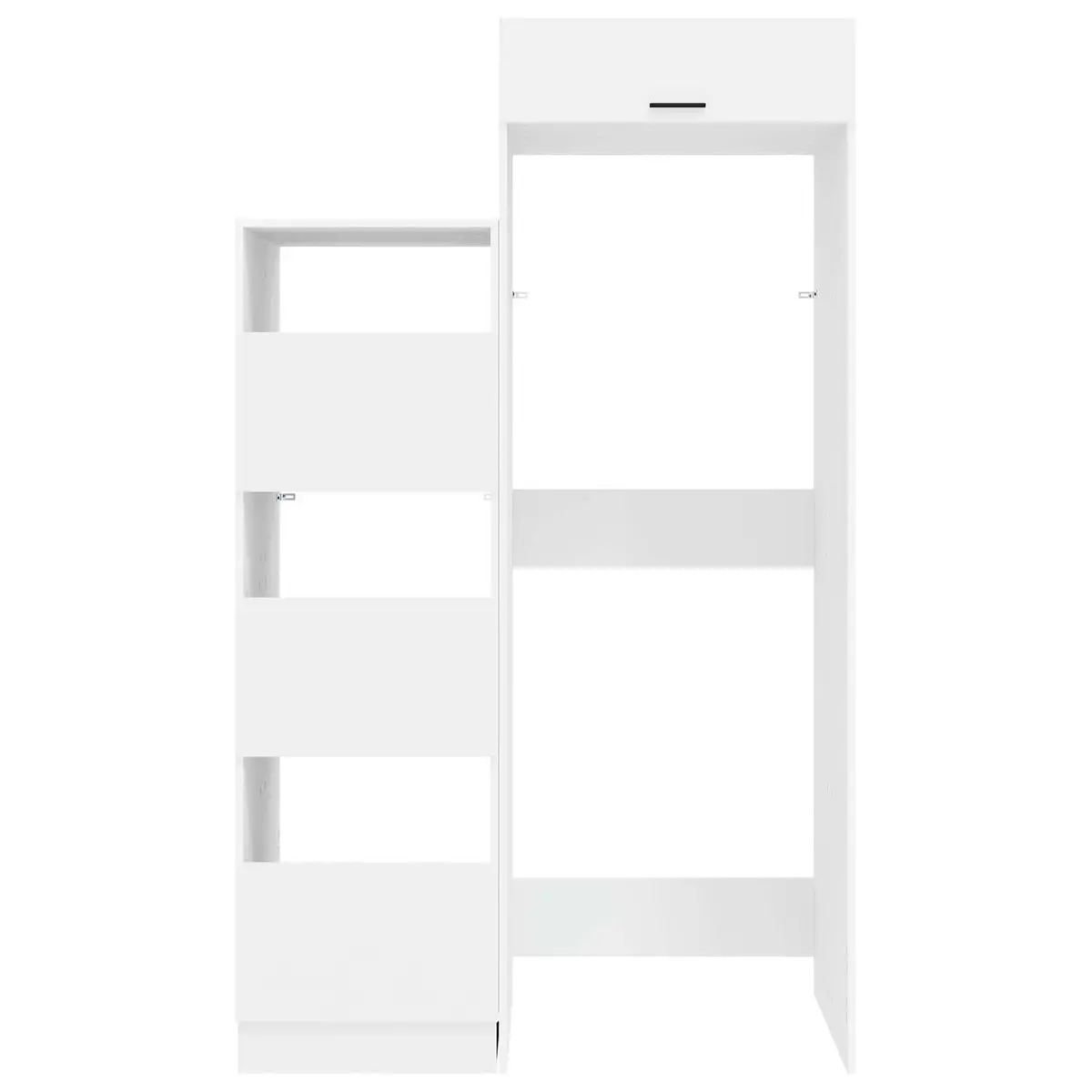 Laundry Cabinet Set 2 Piece White Storage Washing Machine Utility Room Furniture