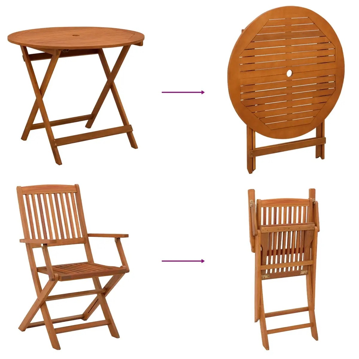 5-Piece Foldable Garden Dining Set