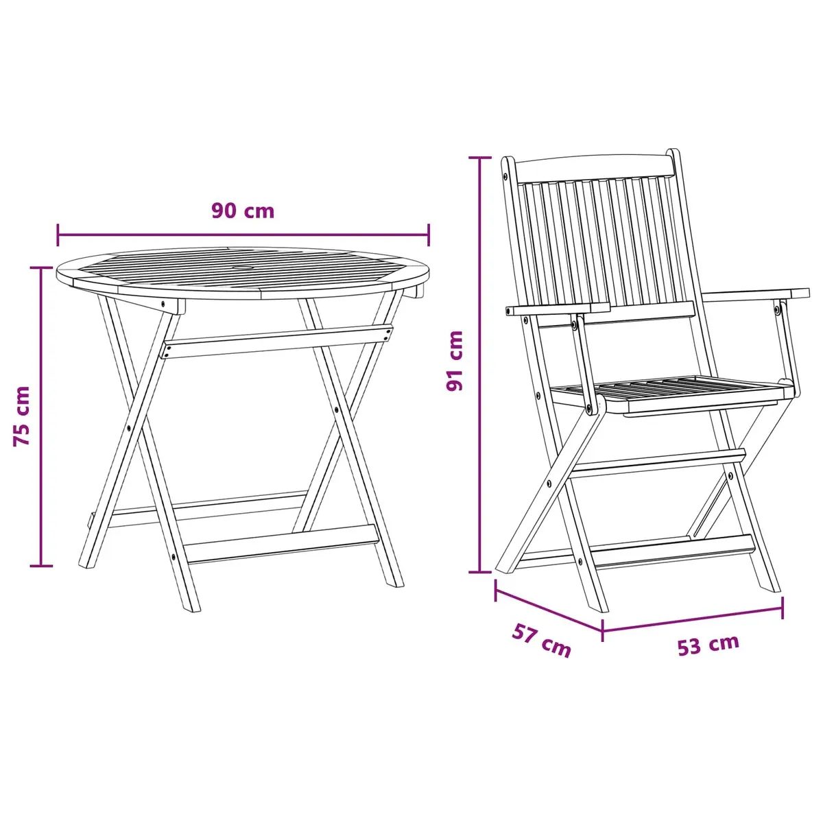 5-Piece Foldable Garden Dining Set