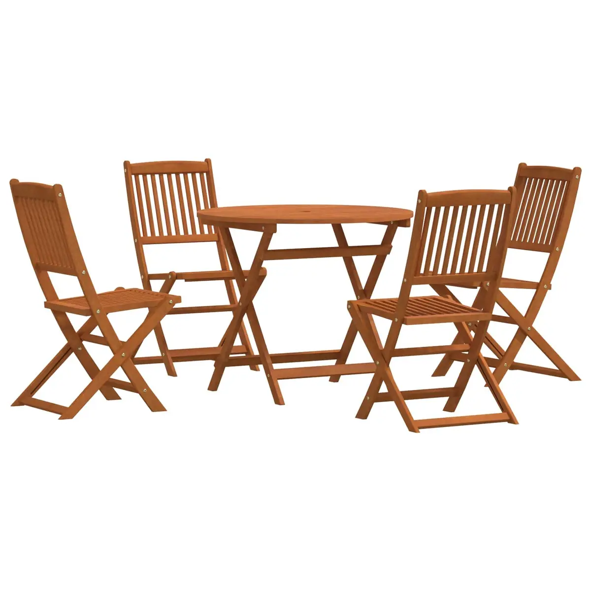 Outdoor Furniture Set Patio Garden 5 Piece Solid Eucalyptus Wood Foldable Dining