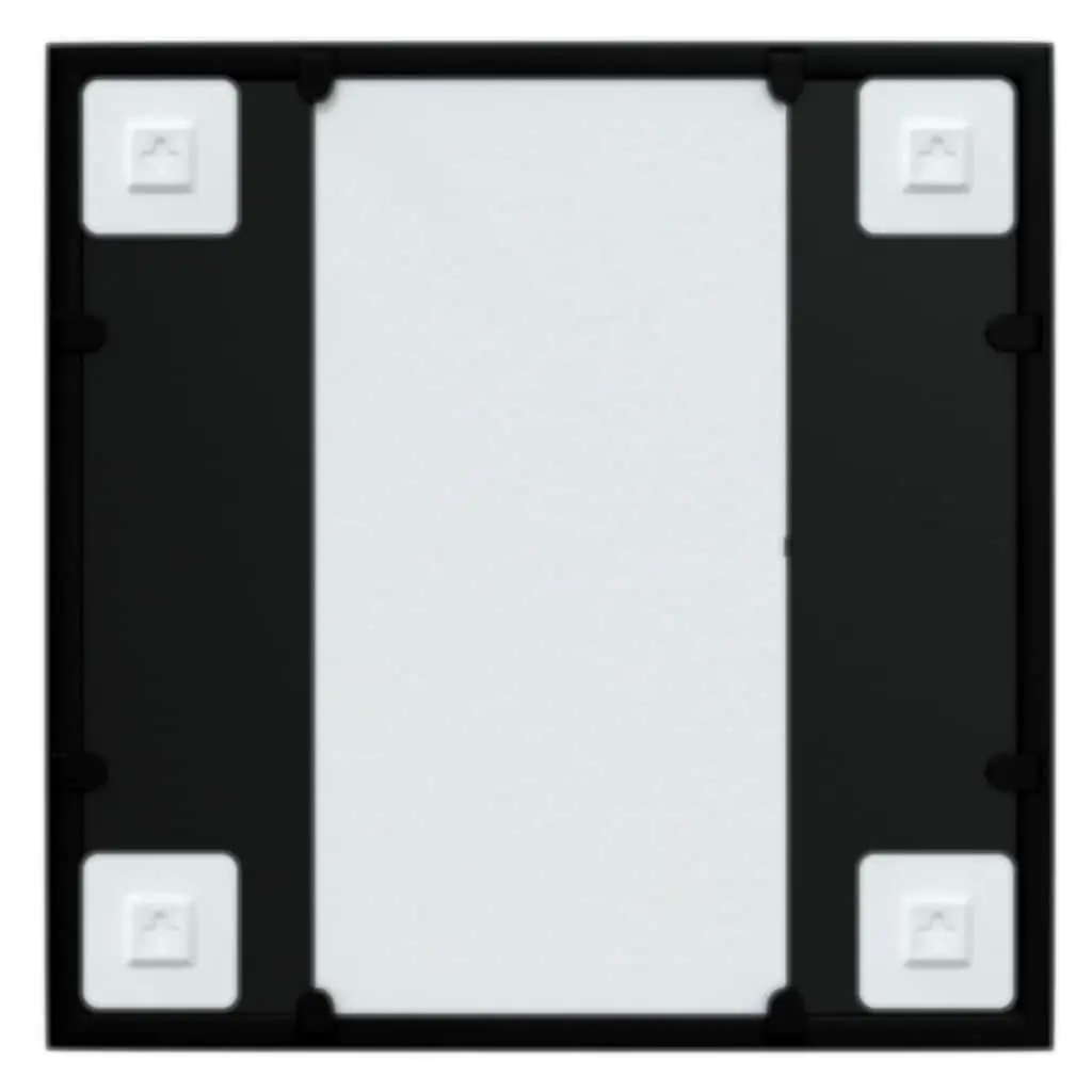 Wall Mirror Black 40x40 cm Metal Frame Hook Installation Home Decor
