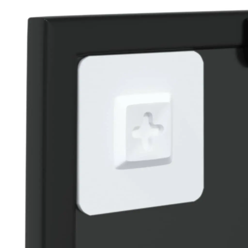 Wall Mirror Black 40x40 cm Metal Frame Hook Installation Home Decor