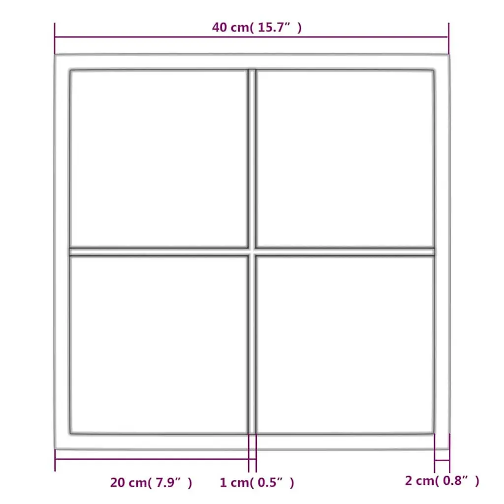 Wall Mirror Black 40x40 cm Metal Frame Hook Installation Home Decor
