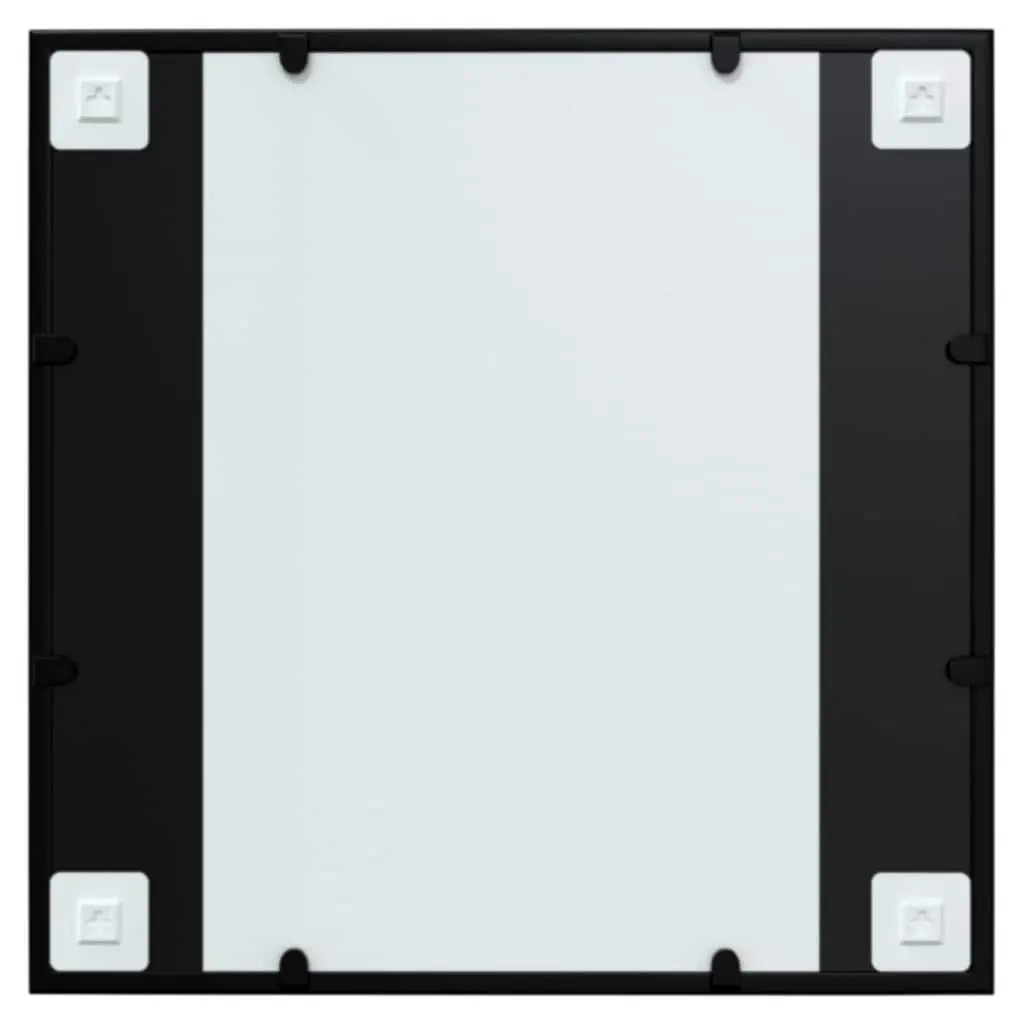 Wall Mirror Black 60x60cm Metal Frame Hook Mount Home Decor Bedroom Living Room