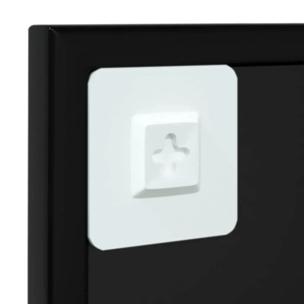 Wall Mirror Black 60x60cm Metal Frame Hook Mount Home Decor Bedroom Living Room