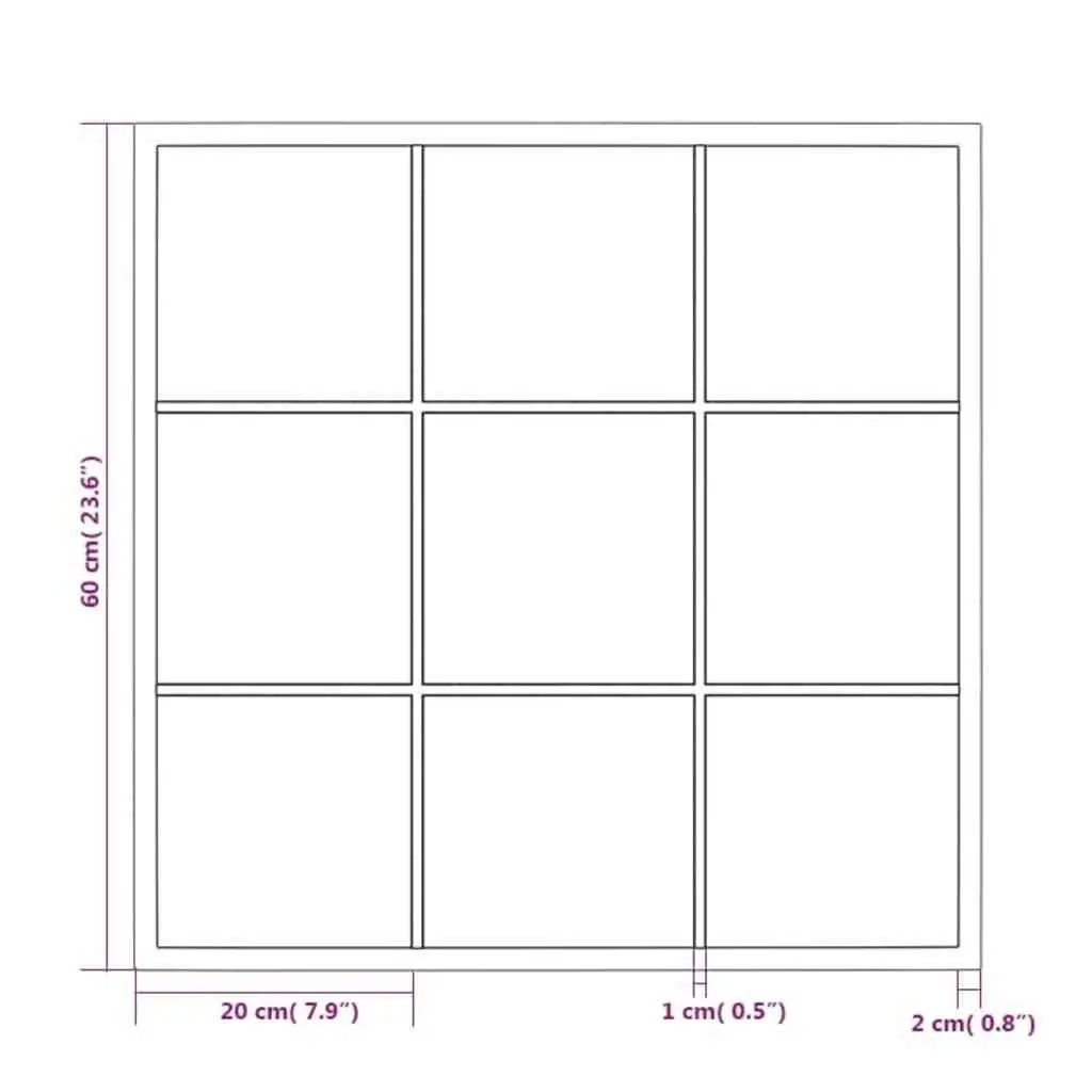 Wall Mirror Black 60x60cm Metal Frame Hook Mount Home Decor Bedroom Living Room