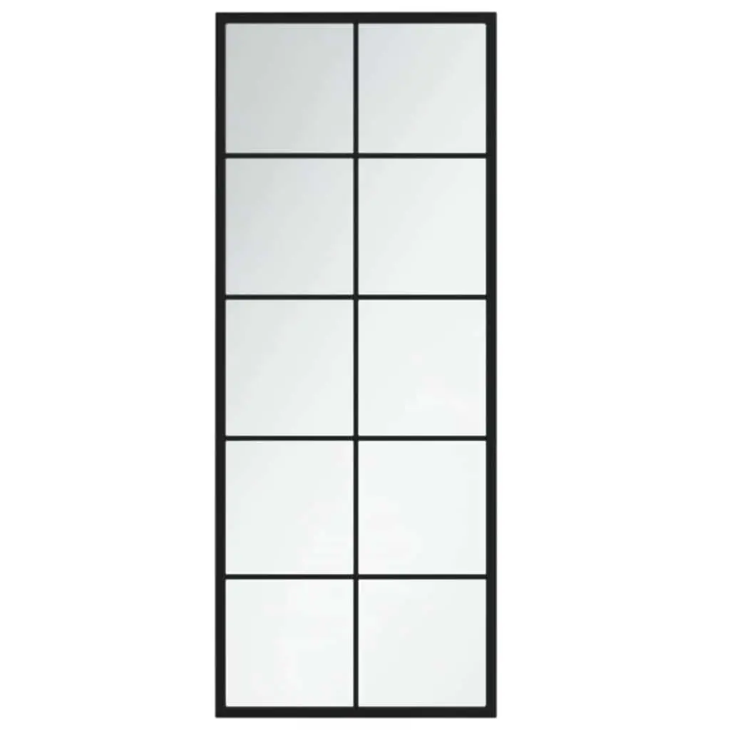 Mounted Wall Mirror Black Metal Frame 100x40cm Vertical Horizontal Indoor Home Use