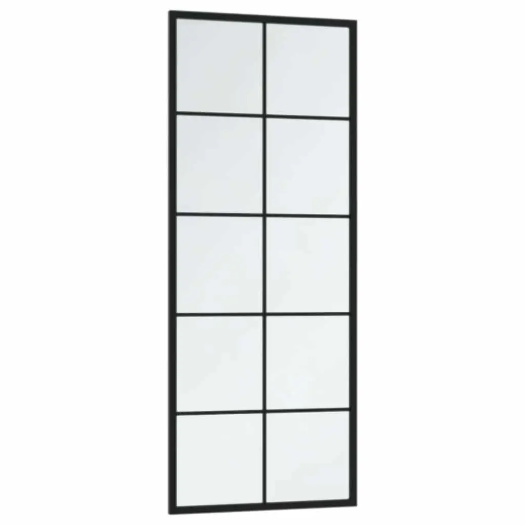 Mounted Wall Mirror Black Metal Frame 100x40cm Vertical Horizontal Indoor Home Use