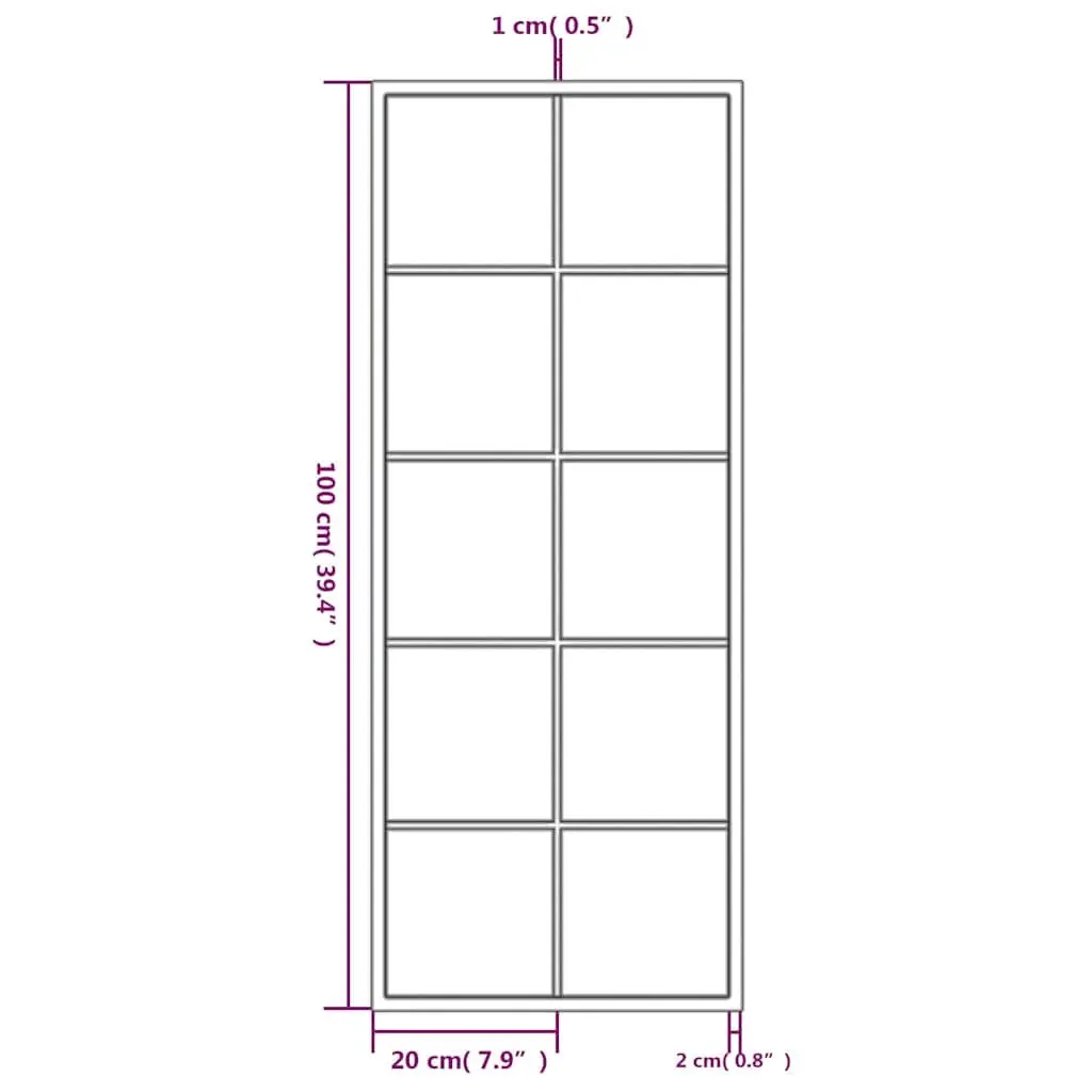 Mounted Wall Mirror Black Metal Frame 100x40cm Vertical Horizontal Indoor Home Use