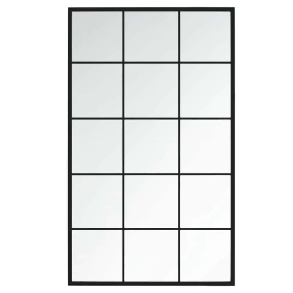Black Wall Mirror 100x60 cm Metal Frame