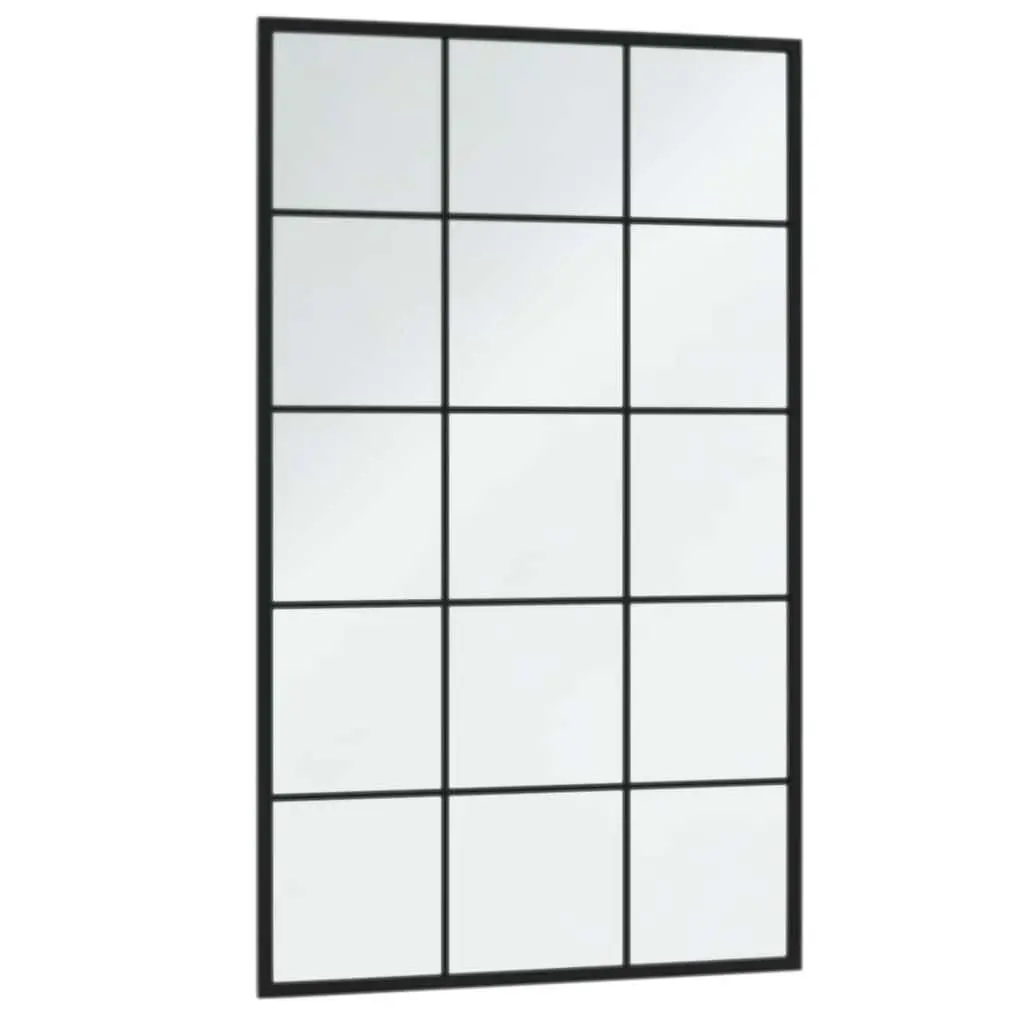 Black Wall Mirror 100x60 cm Metal Frame
