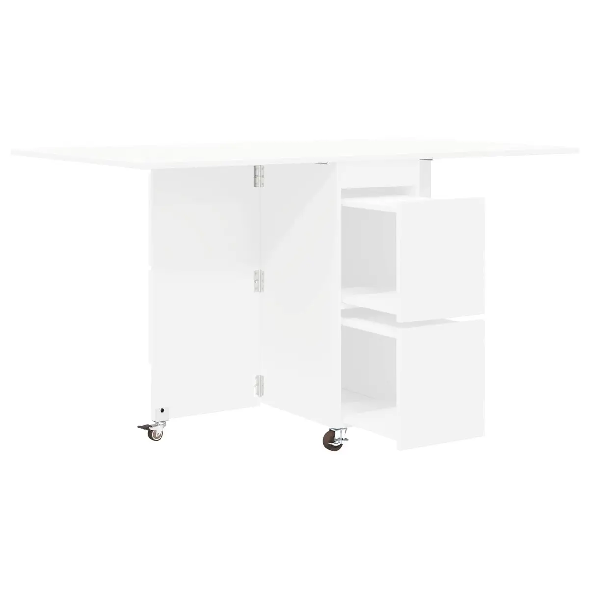 Dining Table 140x80x77cm Extendable Kitchen Furniture White Engineered Wood