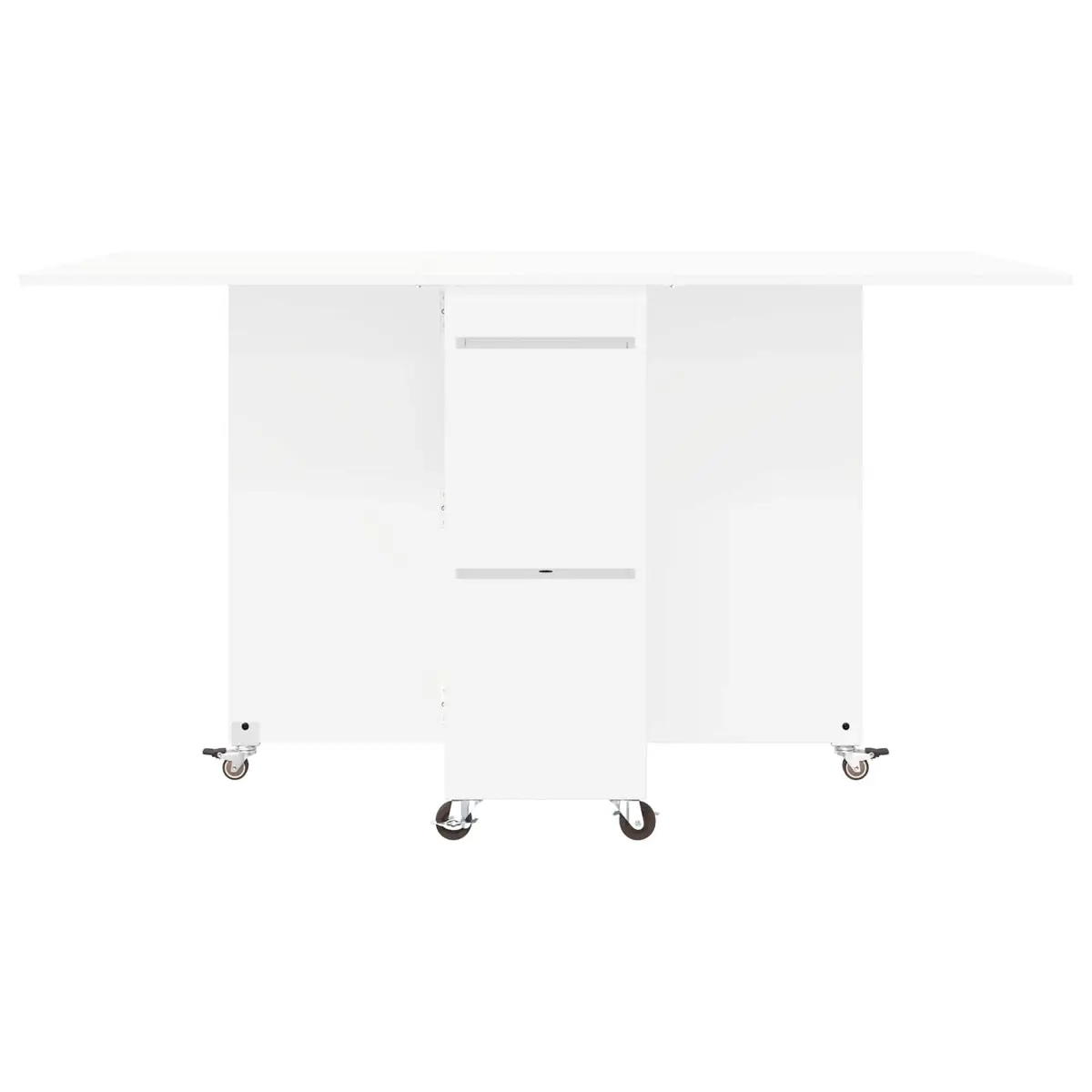 Dining Table 140x80x77cm Extendable Kitchen Furniture White Engineered Wood