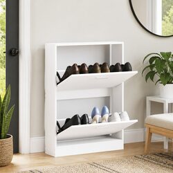 Shoe Cabinet Dimensions: 59 x 17 x 81 cm in White