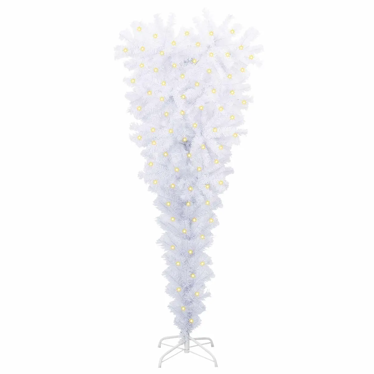 Artificial Christmas Tree Indoor Outdoor 150cm White PVC with LED Lights