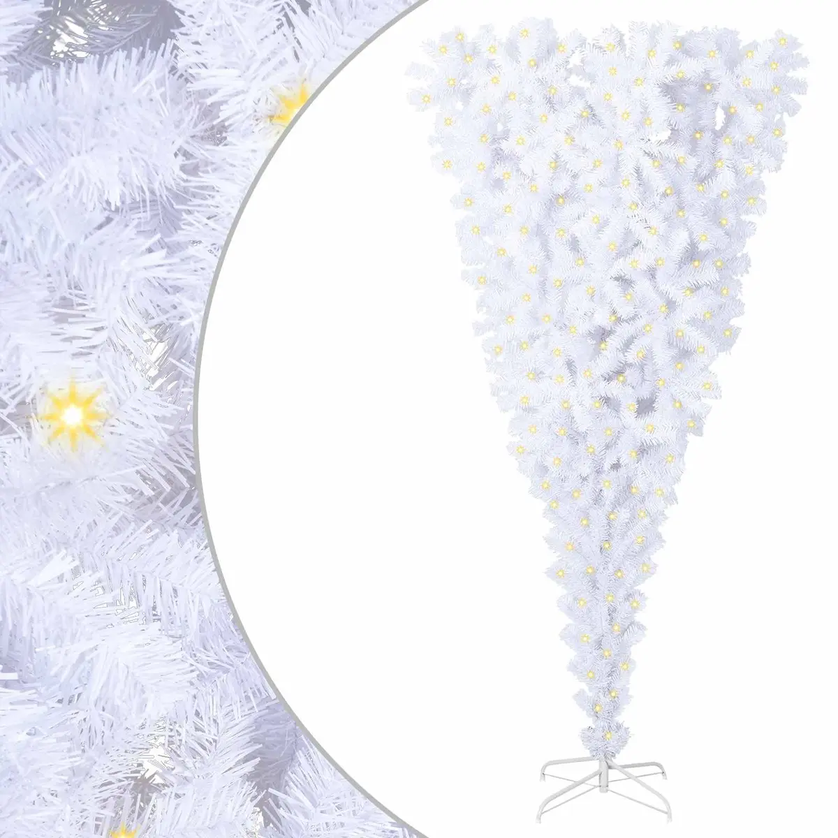 Artificial Christmas Tree Indoor Outdoor 240cm White with LED Lights