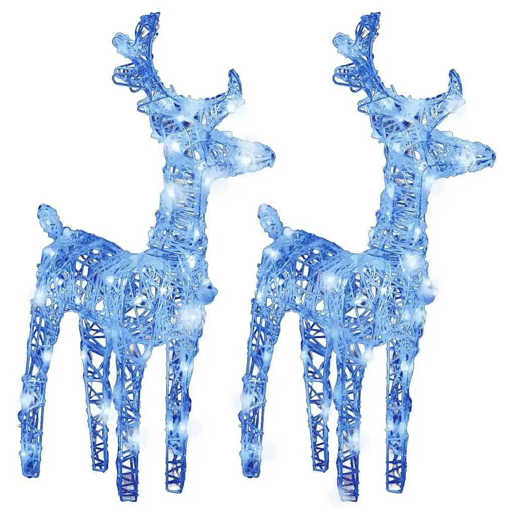 Christmas Reindeer Lights 2 pcs Blue Acrylic Outdoor Yard Decoration LED Display