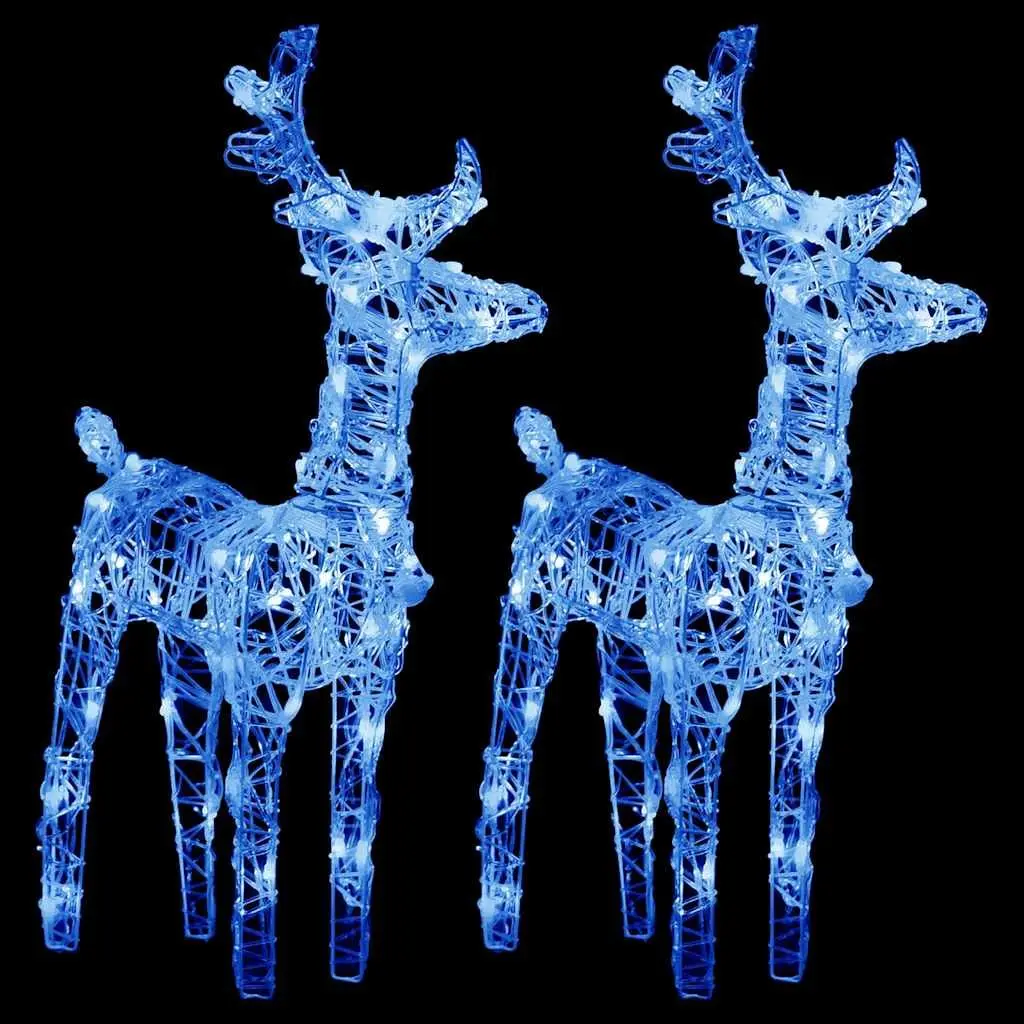 Christmas Reindeer Lights 2 pcs Blue Acrylic Outdoor Yard Decoration LED Display