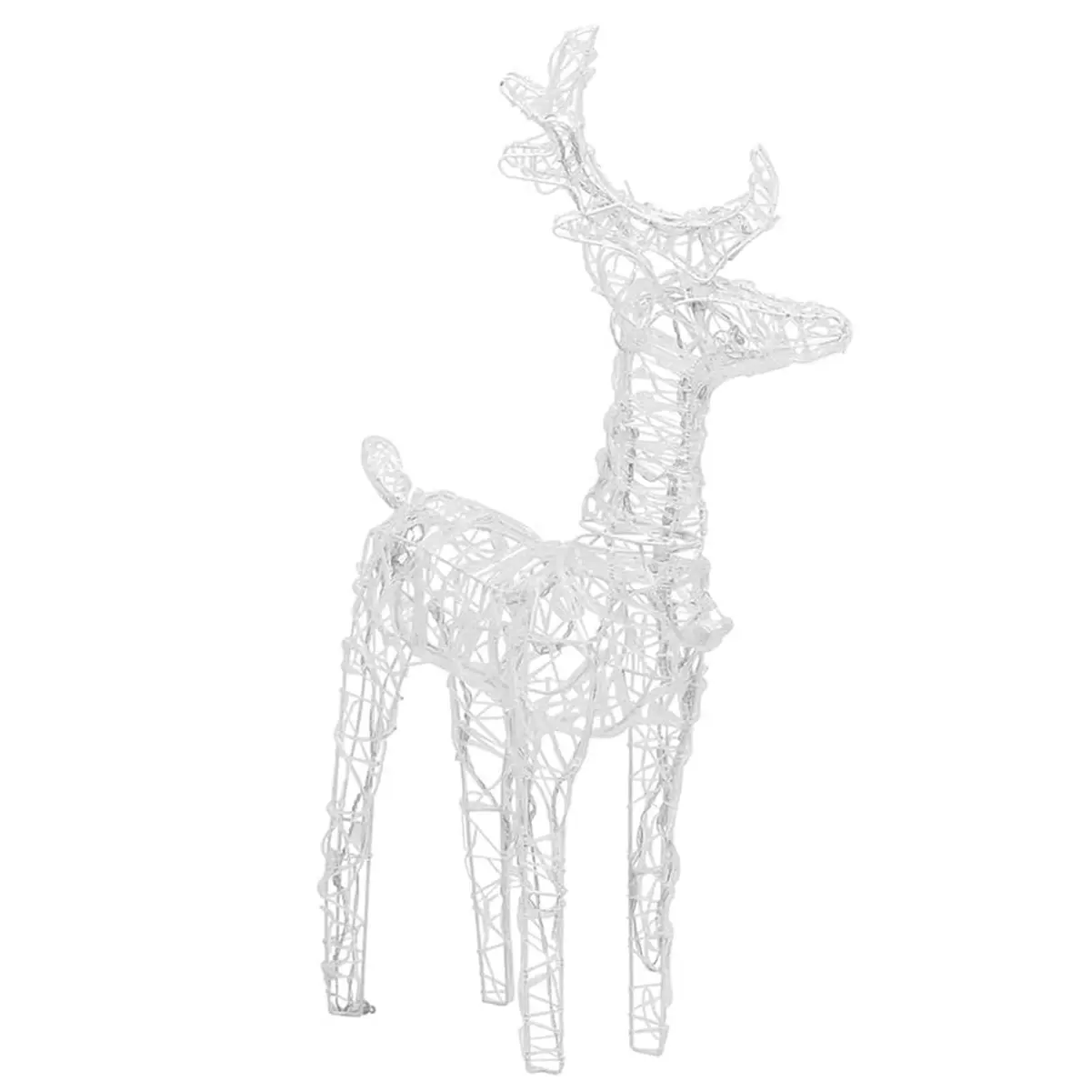 Outdoor Christmas Reindeer Decoration 2 Piece Acrylic Yard Display 80 LED Multicolour Lights