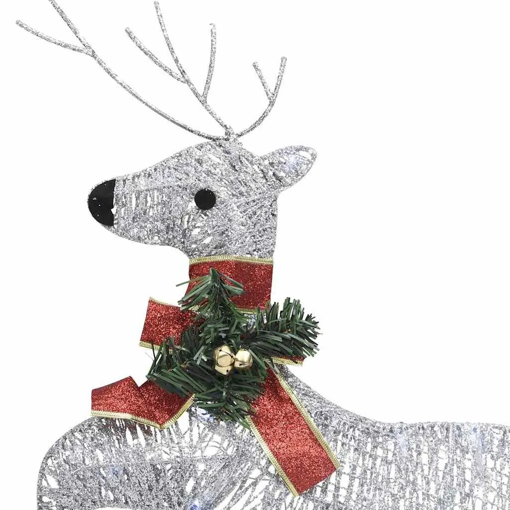 Christmas Reindeer Decoration Indoor Outdoor Silver 2 Piece 40 LED Lights 8 Effects