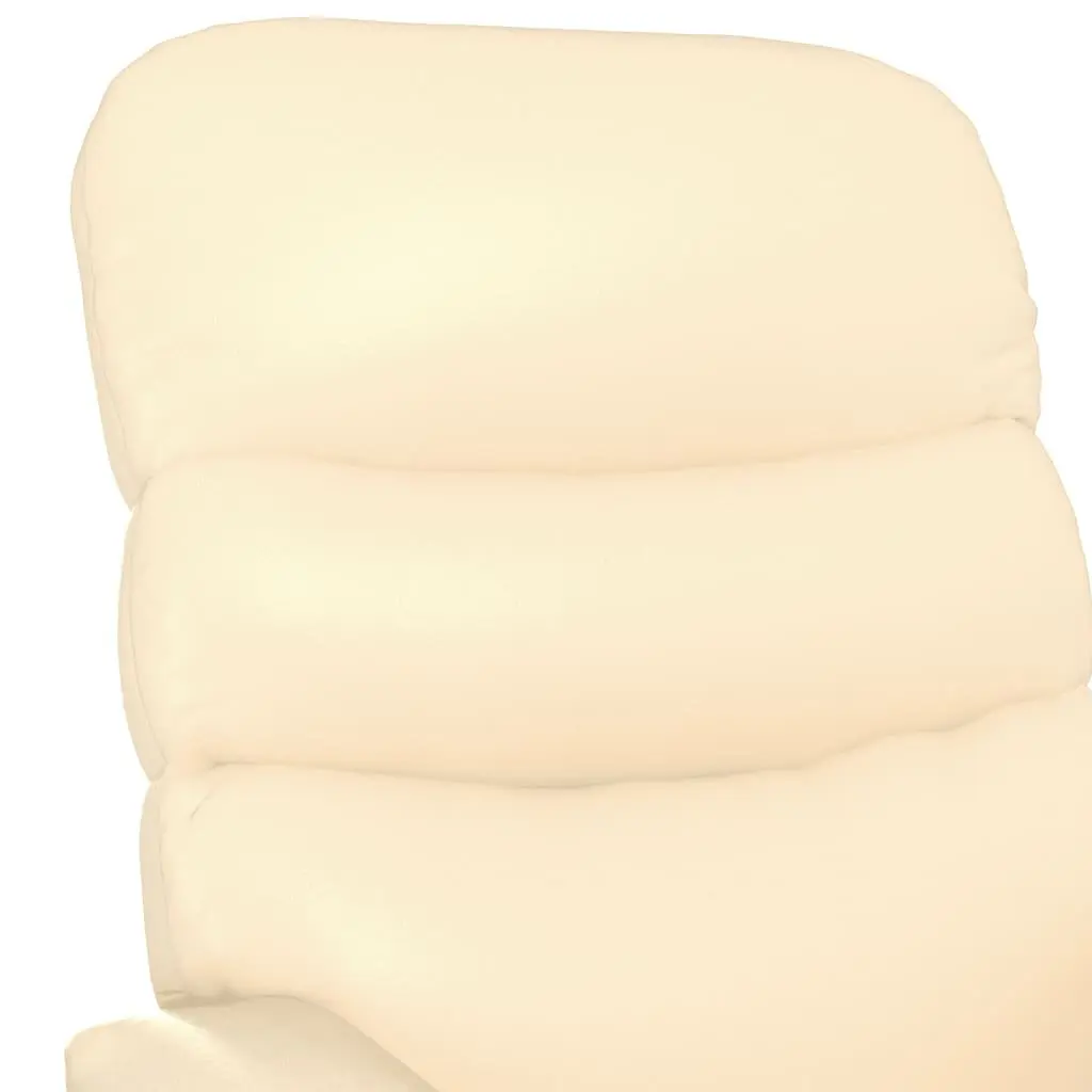 Electric Massage Chair for Home Cream Faux Leather Reclining Size